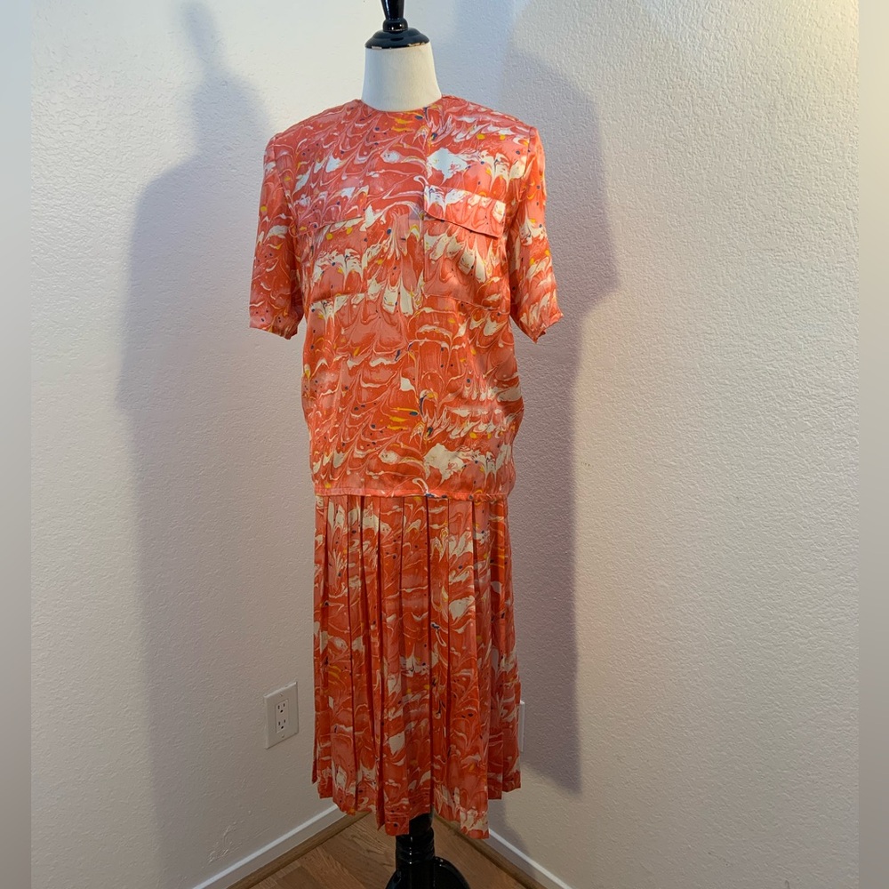 🌹New Listing🌹EUC Vintage 80s Il Baco Da Seta Silk Blouse & Skirt - Rome, Italy